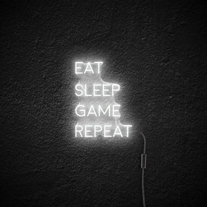Eat Sleep Game Repeat Purple Led Neon Sign For Gaming Room Wall Decor | Shineneon