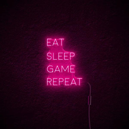 Eat Sleep Game Repeat Purple Led Neon Sign For Gaming Room Wall Decor | Shineneon