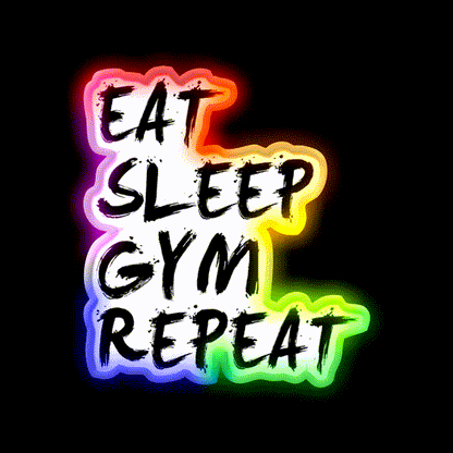 Eat Sleep Gym Repeat Gym Fitness Led Neon Sign Rgb Color