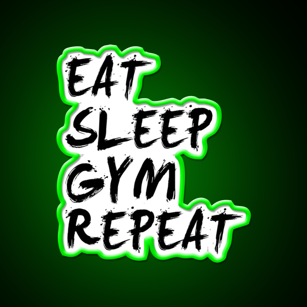 Eat Sleep Gym Repeat Gym Fitness Led Neon Sign Rgb Color - LED neon sign view 8