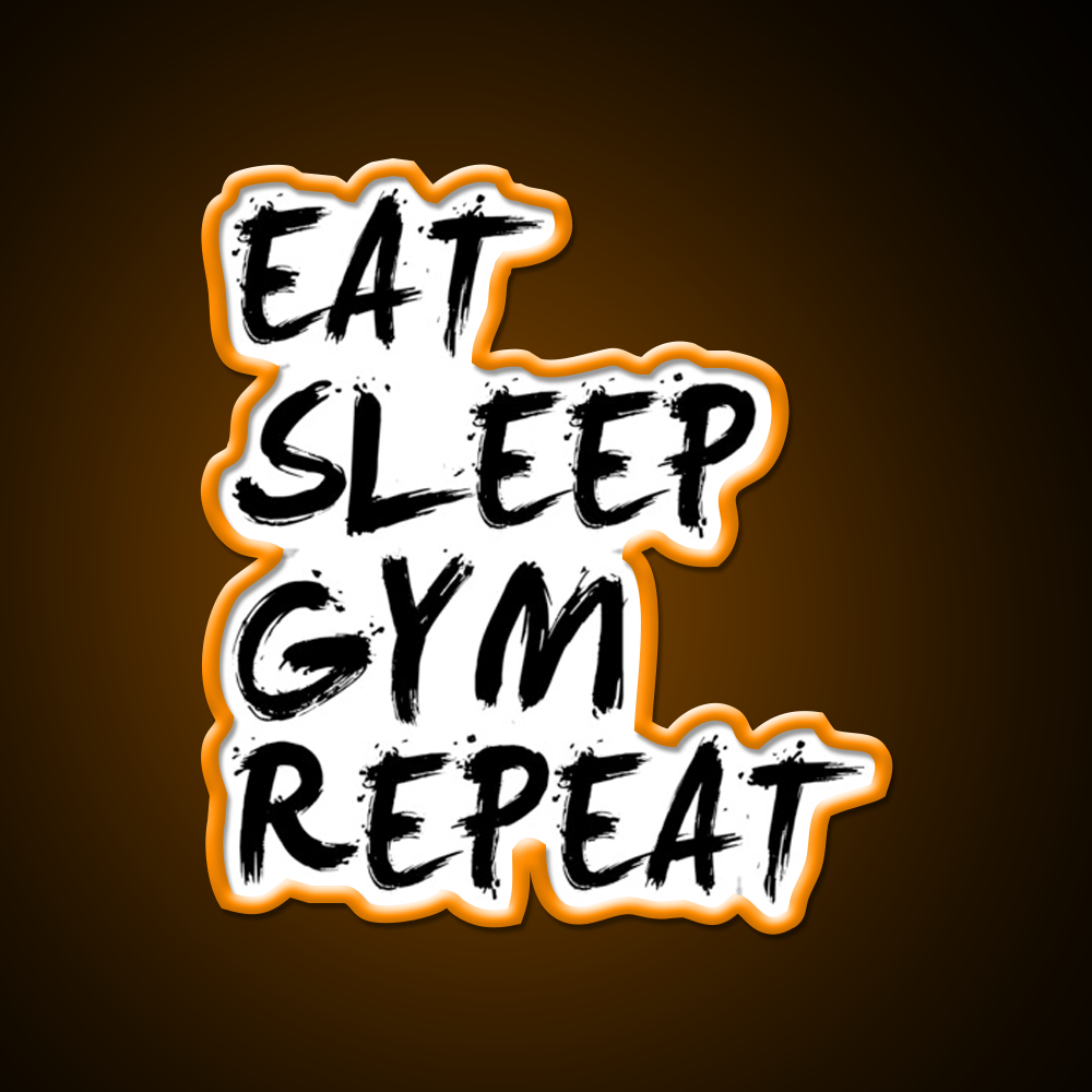 Eat Sleep Gym Repeat Gym Fitness Led Neon Sign Rgb Color - LED neon sign view 6