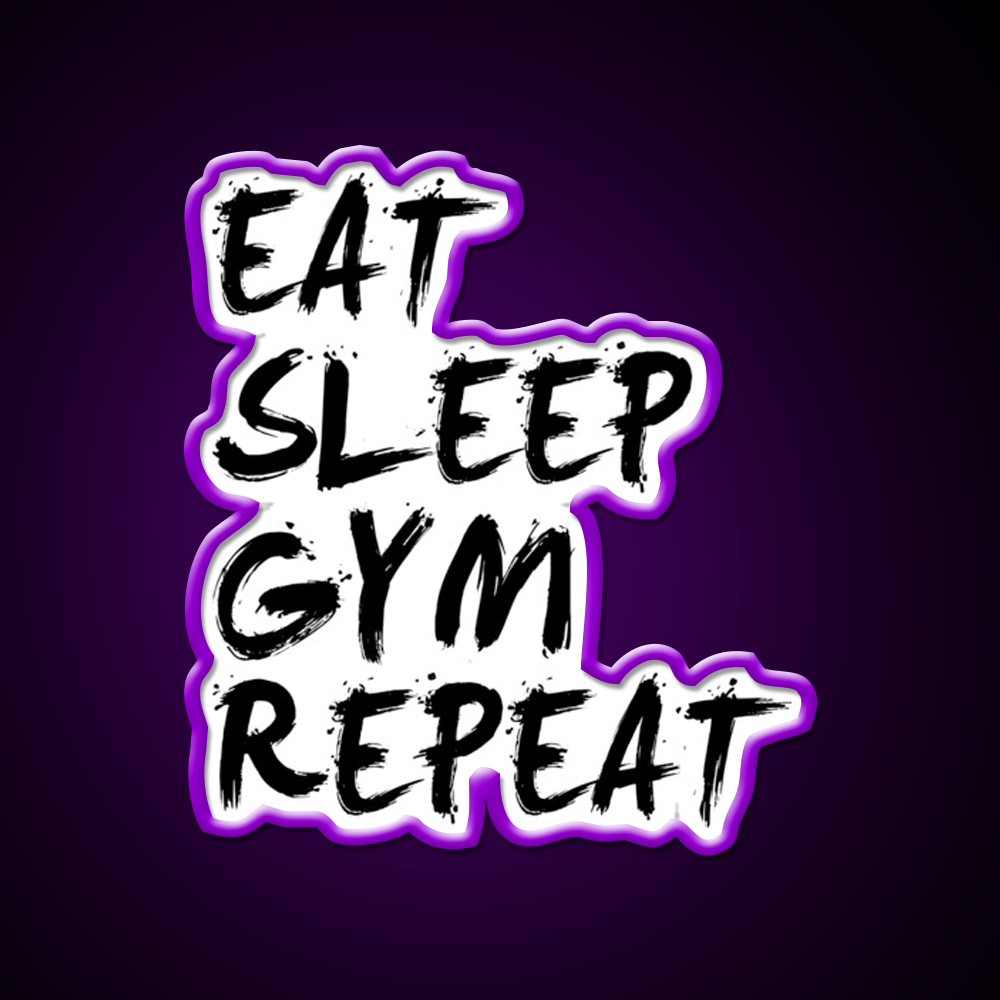 Eat Sleep Gym Repeat Gym Fitness Led Neon Sign Rgb Color - LED neon sign view 9