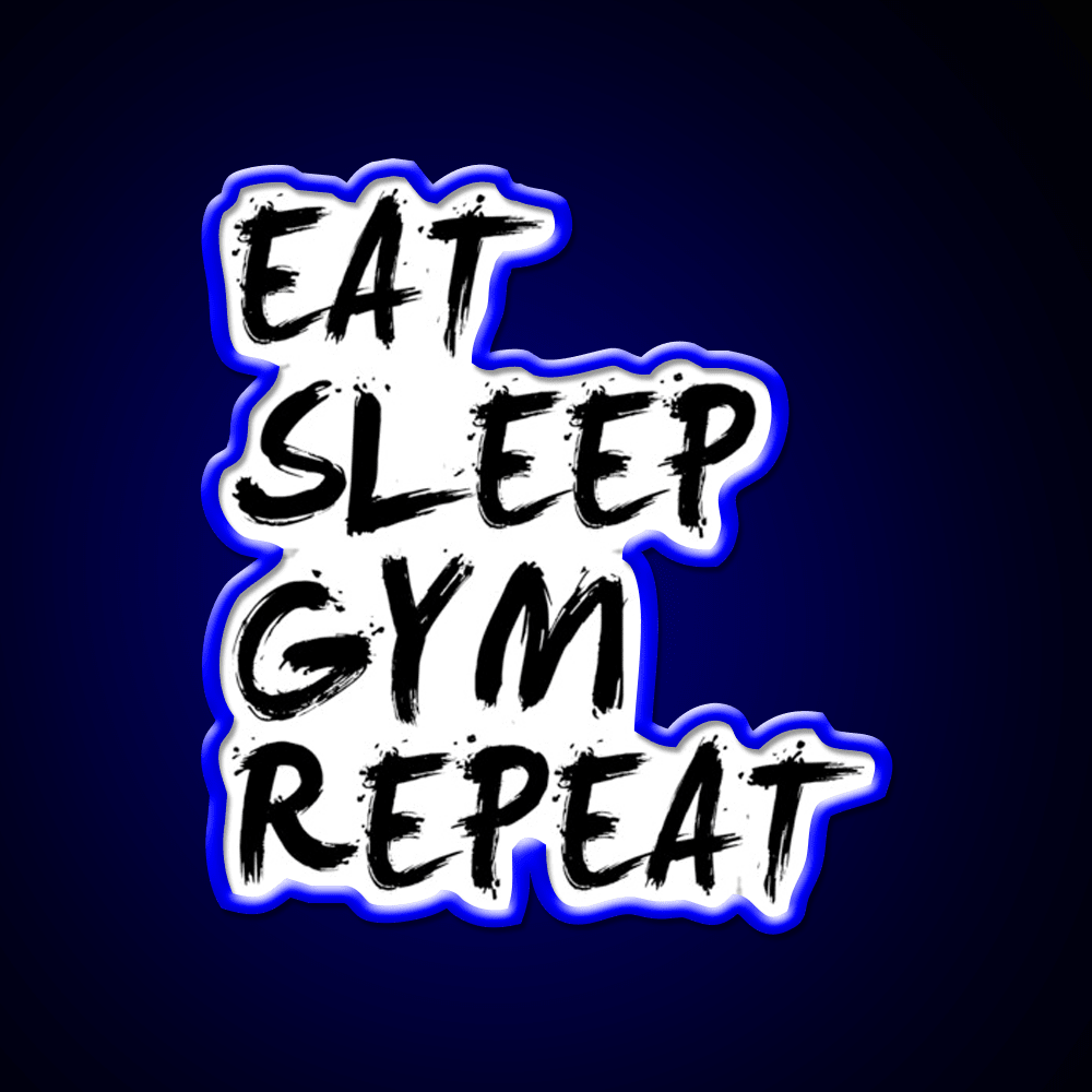 Eat Sleep Gym Repeat Gym Fitness Led Neon Sign Rgb Color - Shineneon