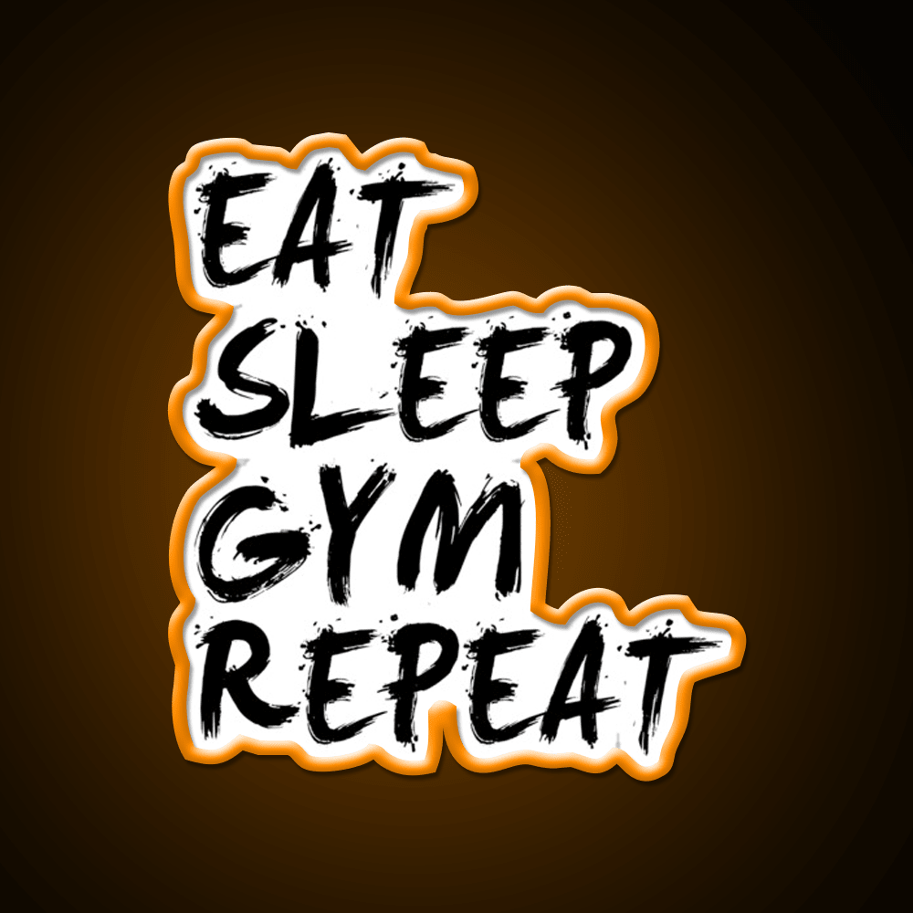 Eat Sleep Gym Repeat Gym Fitness Led Neon Sign Rgb Color - Shineneon