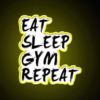 Eat Sleep Gym Repeat Gym Fitness Led Neon Sign Rgb Color - Custom LED neon sign front view