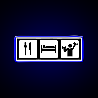 Eat Sleep Lift Gym Fitness Led Neon Sign Rgb Color - LED neon sign view 5