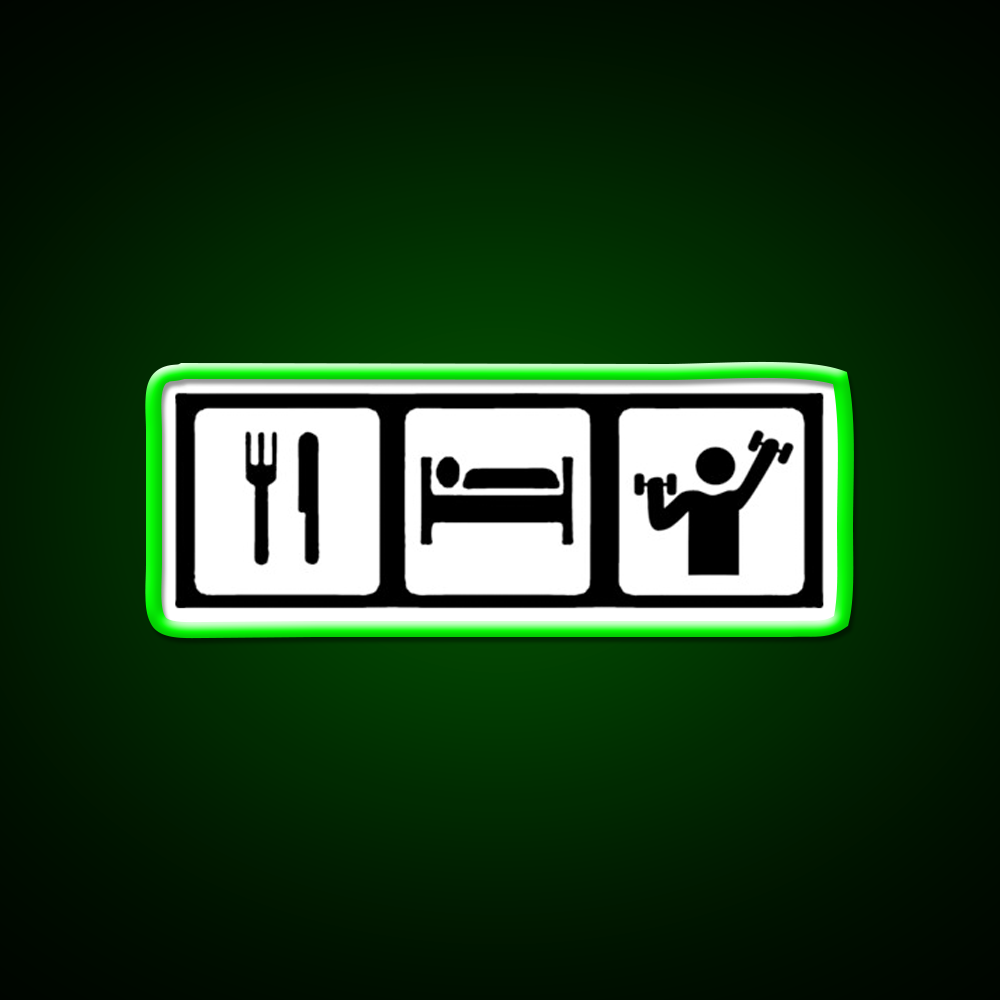 Eat Sleep Lift Gym Fitness Led Neon Sign Rgb Color - LED neon sign view 8