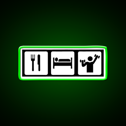 Eat Sleep Lift Gym Fitness Led Neon Sign Rgb Color - LED neon sign view 8