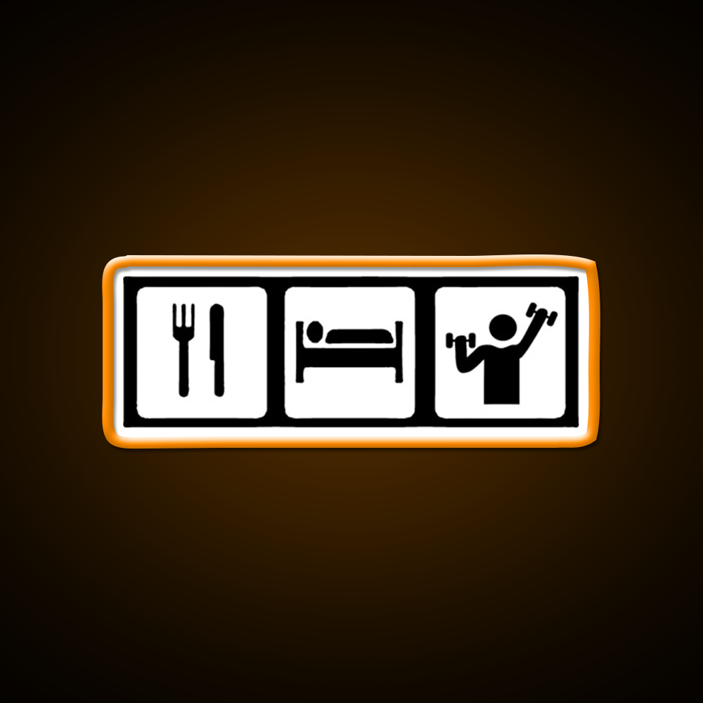 Eat Sleep Lift Gym Fitness Led Neon Sign Rgb Color - LED neon sign view 6