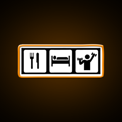 Eat Sleep Lift Gym Fitness Led Neon Sign Rgb Color - LED neon sign view 6