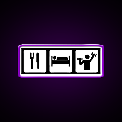 Eat Sleep Lift Gym Fitness Led Neon Sign Rgb Color - LED neon sign view 9