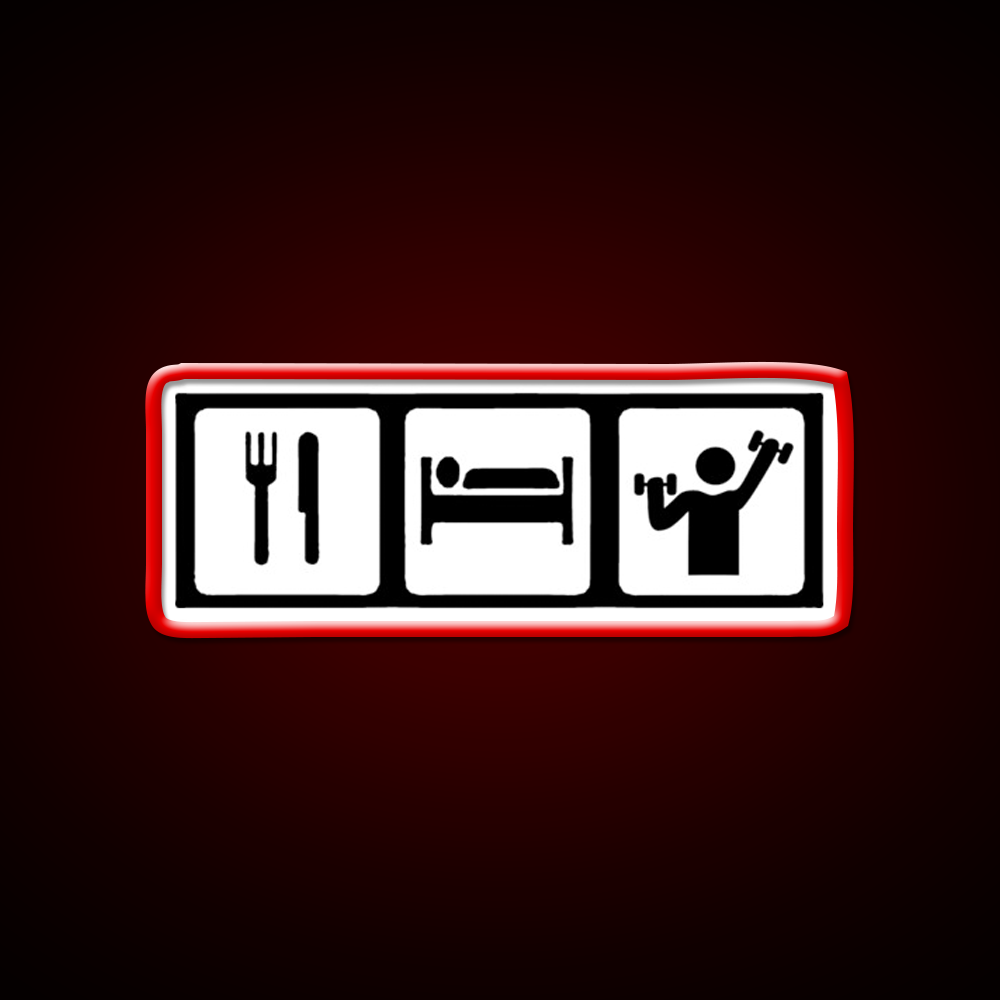 Eat Sleep Lift Gym Fitness Led Neon Sign Rgb Color - LED neon sign view 10