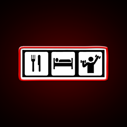 Eat Sleep Lift Gym Fitness Led Neon Sign Rgb Color - LED neon sign view 10