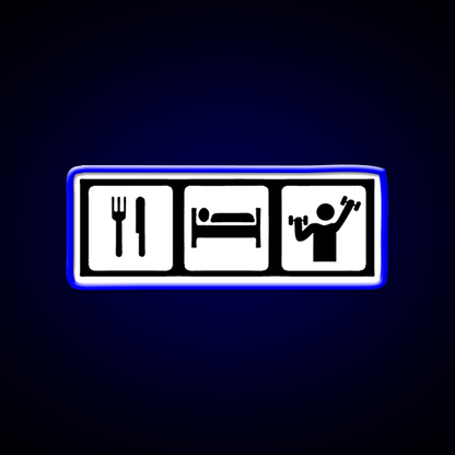Eat Sleep Lift Gym Fitness Led Neon Sign Rgb Color - Shineneon