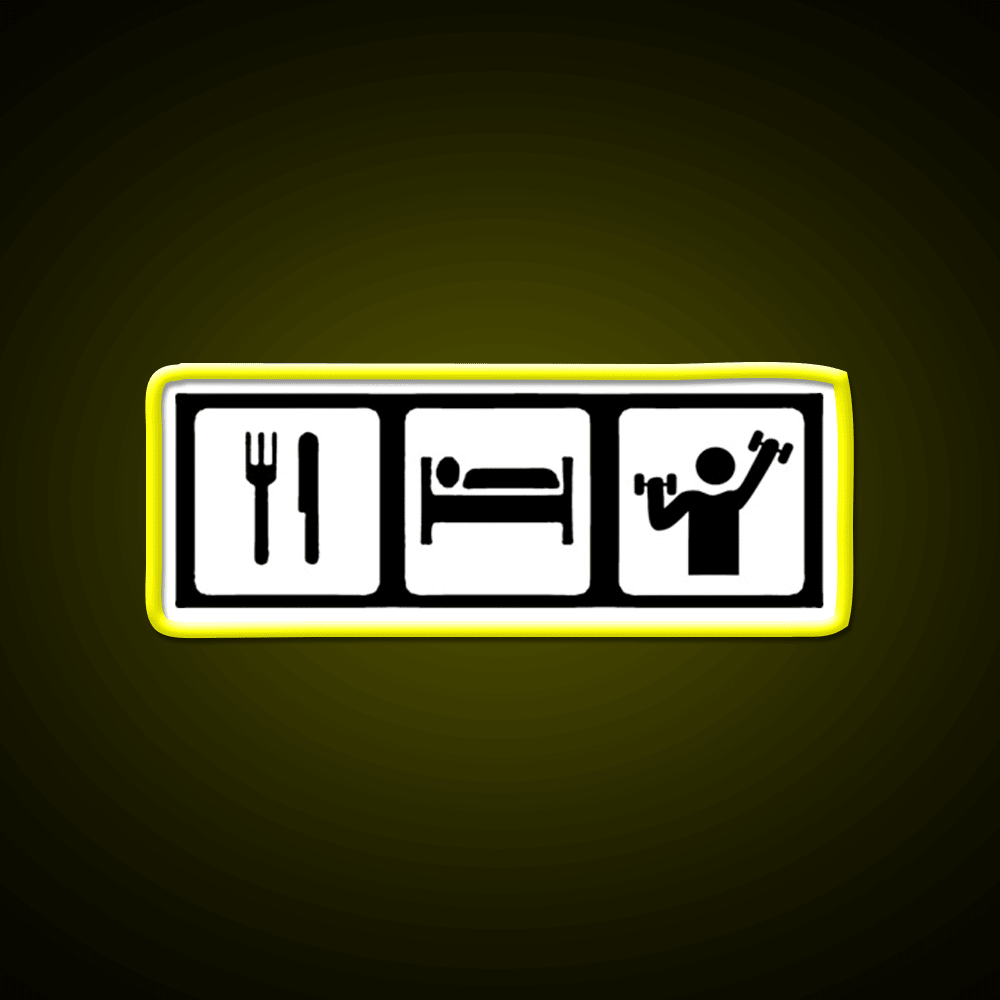 Eat Sleep Lift Gym Fitness Led Neon Sign Rgb Color - Shineneon