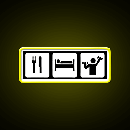 Eat Sleep Lift Gym Fitness Led Neon Sign Rgb Color - Shineneon