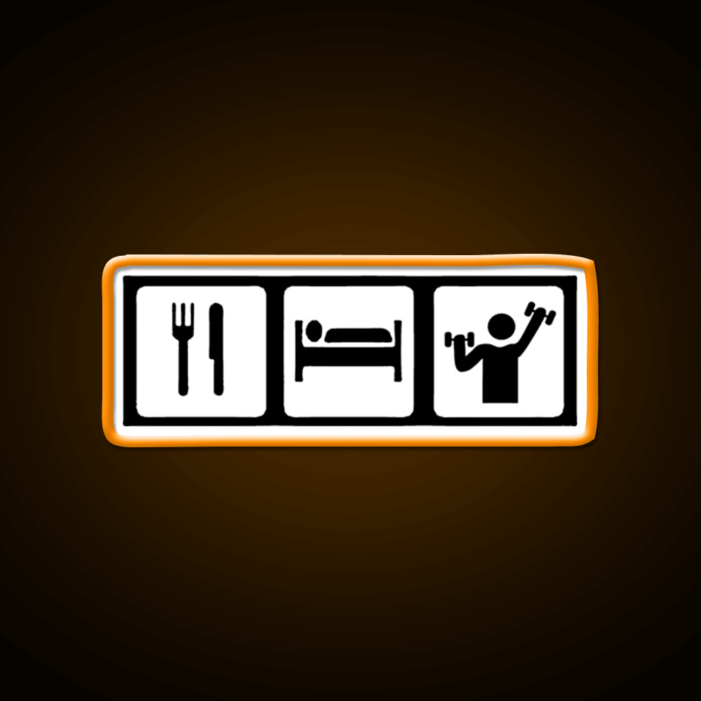 Eat Sleep Lift Gym Fitness Led Neon Sign Rgb Color - Shineneon