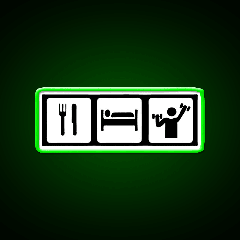 Eat Sleep Lift Gym Fitness Led Neon Sign Rgb Color - Shineneon