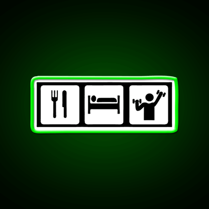Eat Sleep Lift Gym Fitness Led Neon Sign Rgb Color - Shineneon
