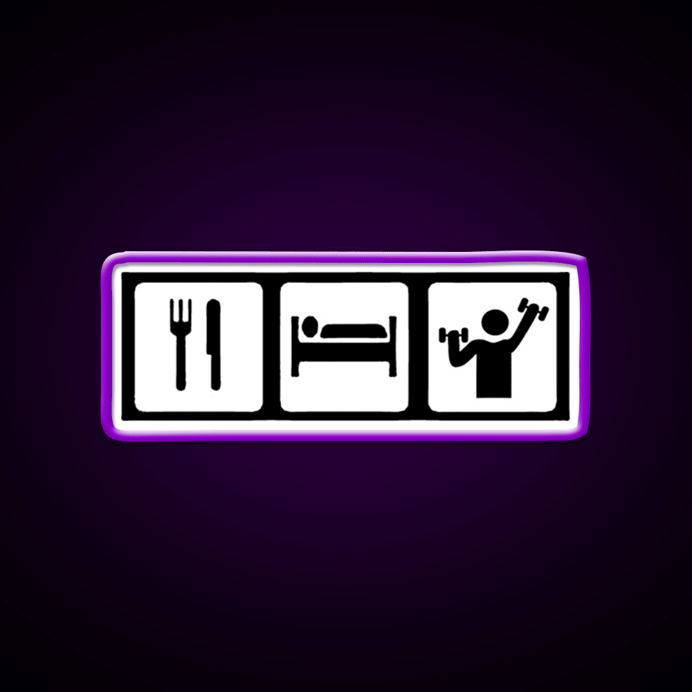 Eat Sleep Lift Gym Fitness Led Neon Sign Rgb Color - Shineneon