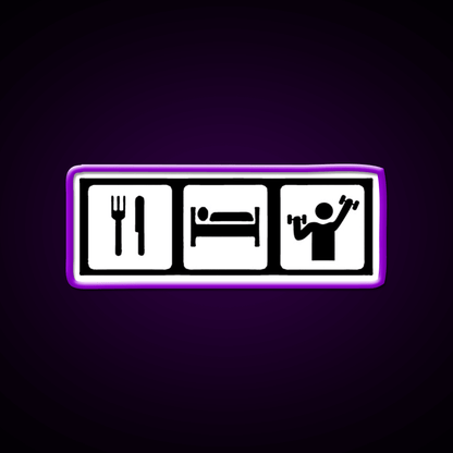 Eat Sleep Lift Gym Fitness Led Neon Sign Rgb Color - Shineneon