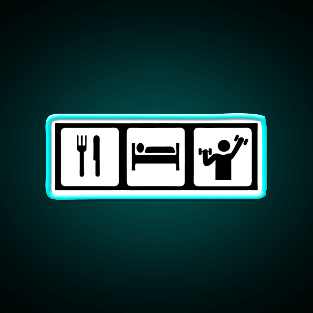 Eat Sleep Lift Gym Fitness Led Neon Sign Rgb Color - Shineneon