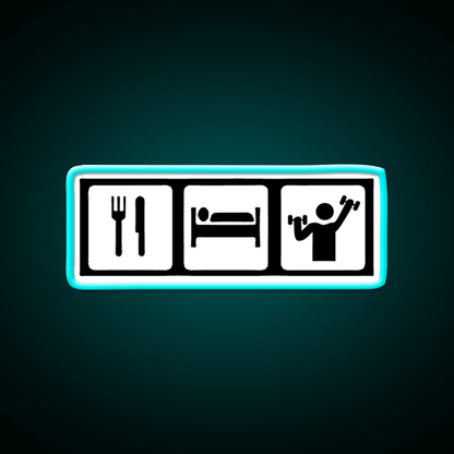 Eat Sleep Lift Gym Fitness Led Neon Sign Rgb Color - Shineneon