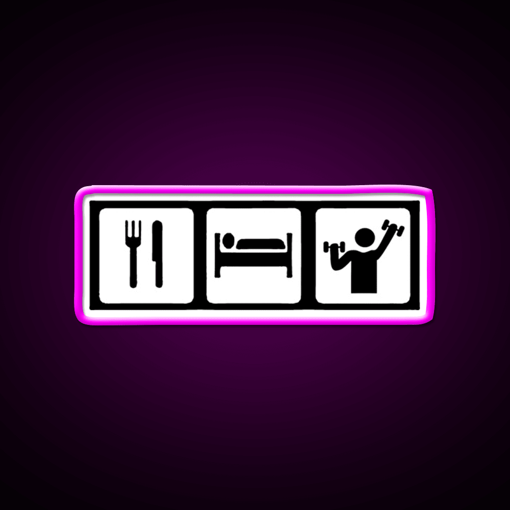 Eat Sleep Lift Gym Fitness Led Neon Sign Rgb Color - Shineneon