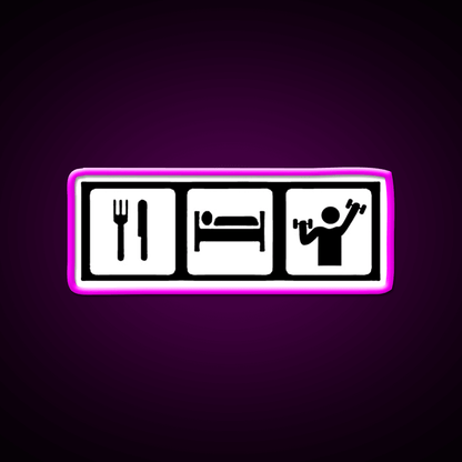 Eat Sleep Lift Gym Fitness Led Neon Sign Rgb Color - Shineneon