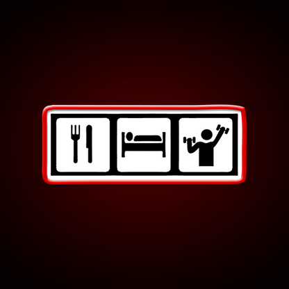 Eat Sleep Lift Gym Fitness Led Neon Sign Rgb Color - Shineneon