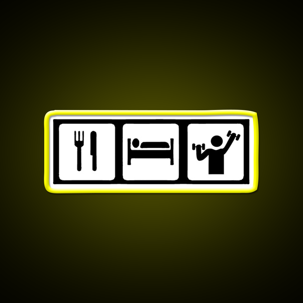 Eat Sleep Lift Gym Fitness Led Neon Sign Rgb Color - LED neon sign view 7