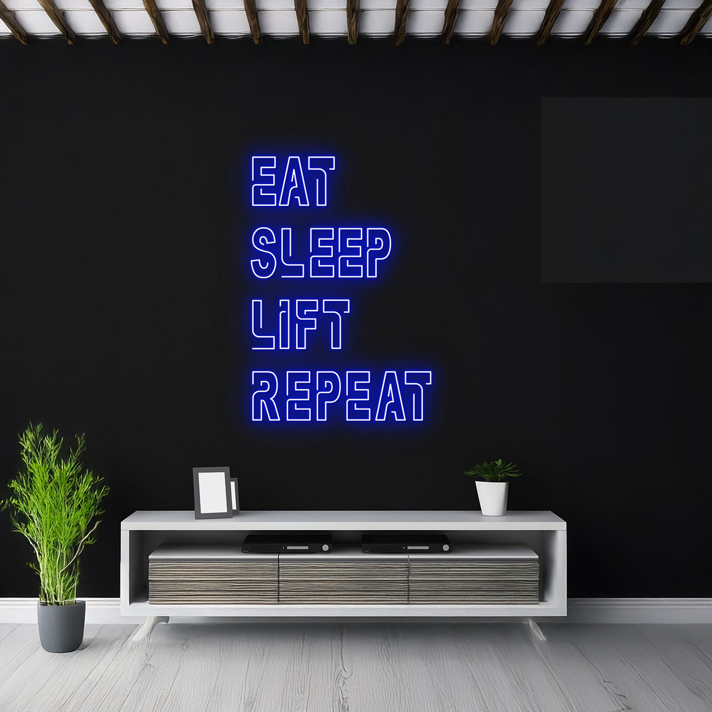 Eat Sleep Lift Repeat Led Sign