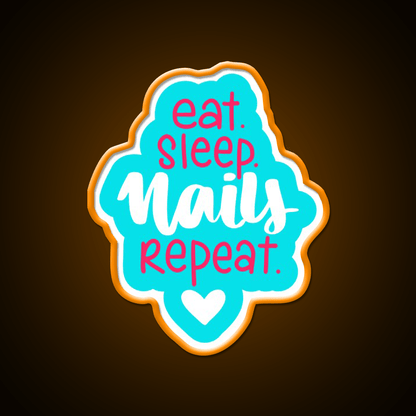 Eat Sleep Nails Repeat For A Nail Artist Nail Salon Led Neon Sign Rgb Color - Shineneon