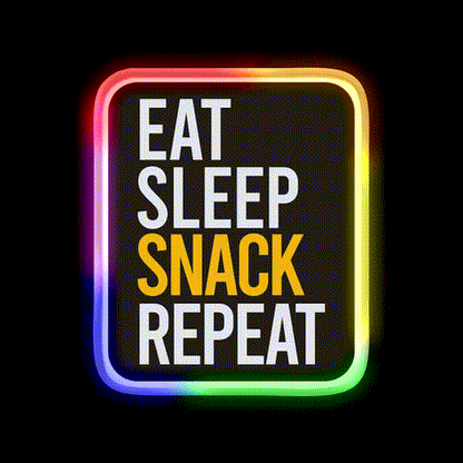Eat Sleep Snack Repeat Snack Food Led Neon Sign Rgb Color - LED neon sign close-up detail