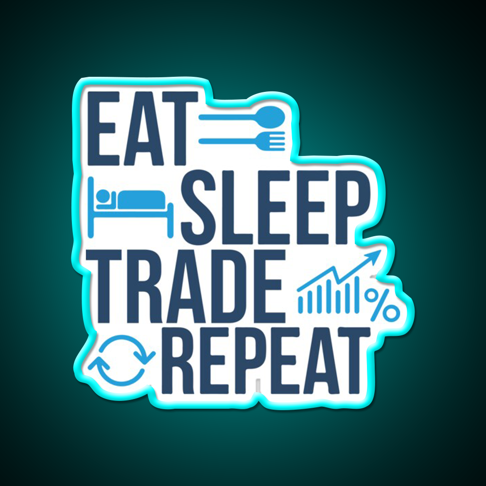 Eat Sleep Trade Repeat Beer Bar Decor Led Neon Sign Rgb Color - Size and dimension reference