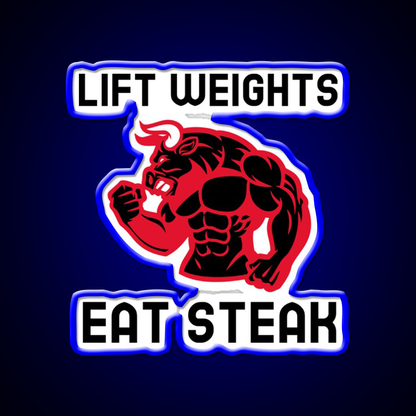 Eat Steak Gym Fitness Led Neon Sign Rgb Color - LED neon sign view 5