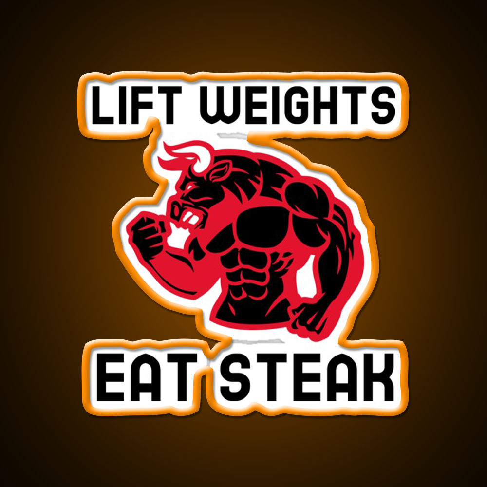 Eat Steak Gym Fitness Led Neon Sign Rgb Color - LED neon sign view 6
