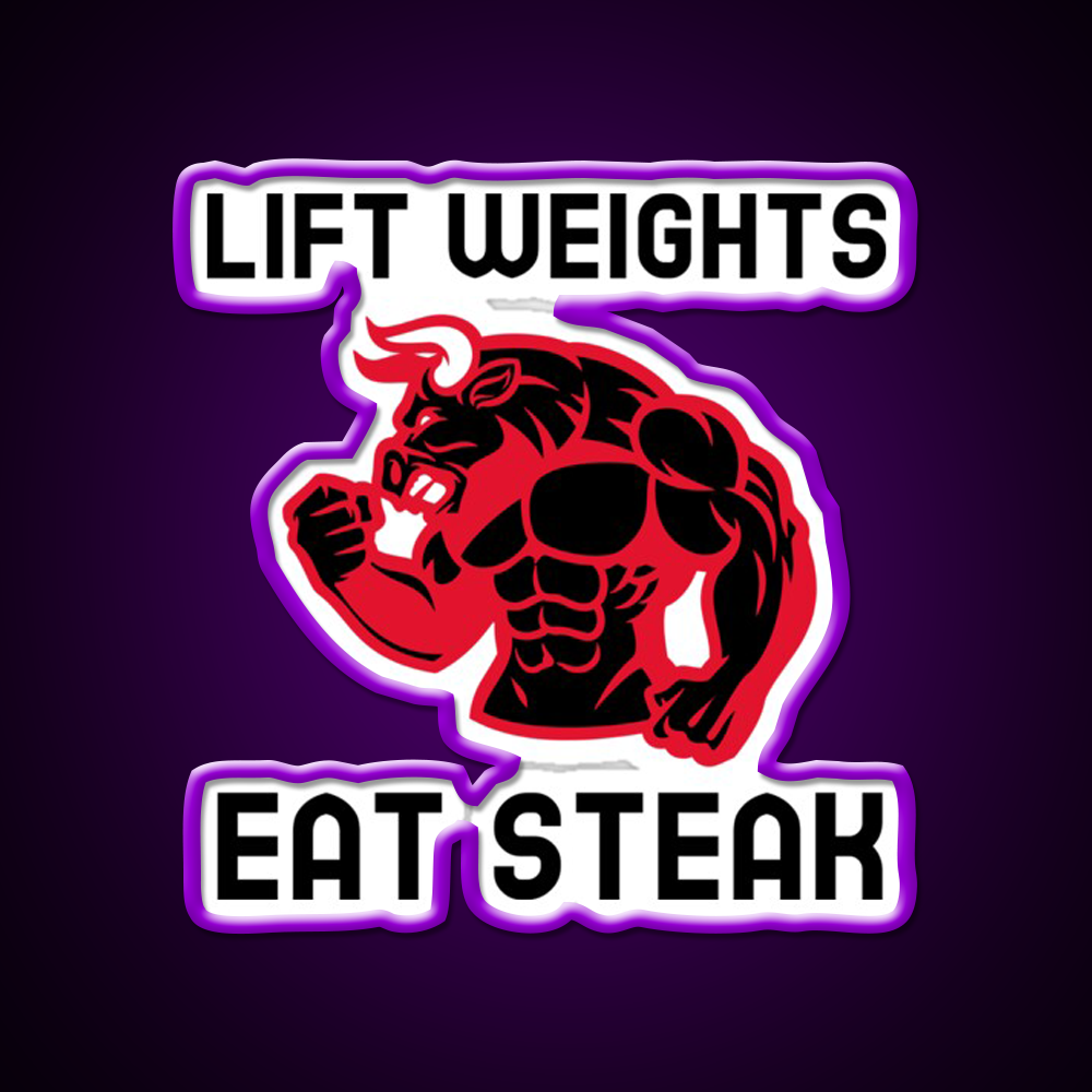 Eat Steak Gym Fitness Led Neon Sign Rgb Color - LED neon sign view 9