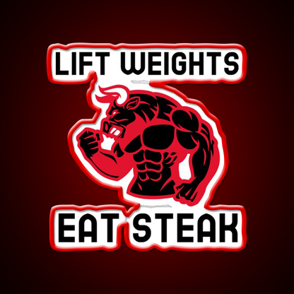 Eat Steak Gym Fitness Led Neon Sign Rgb Color - LED neon sign view 10