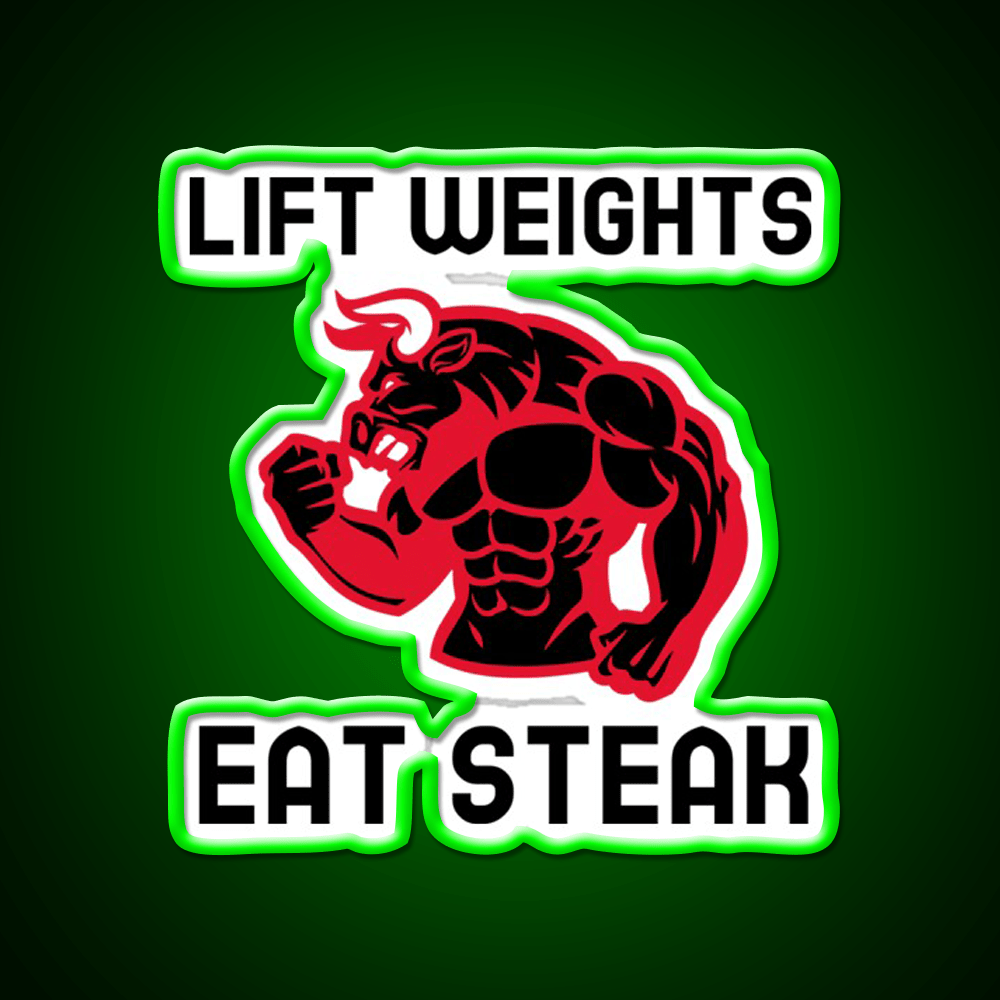 Eat Steak Gym Fitness Led Neon Sign Rgb Color - Shineneon