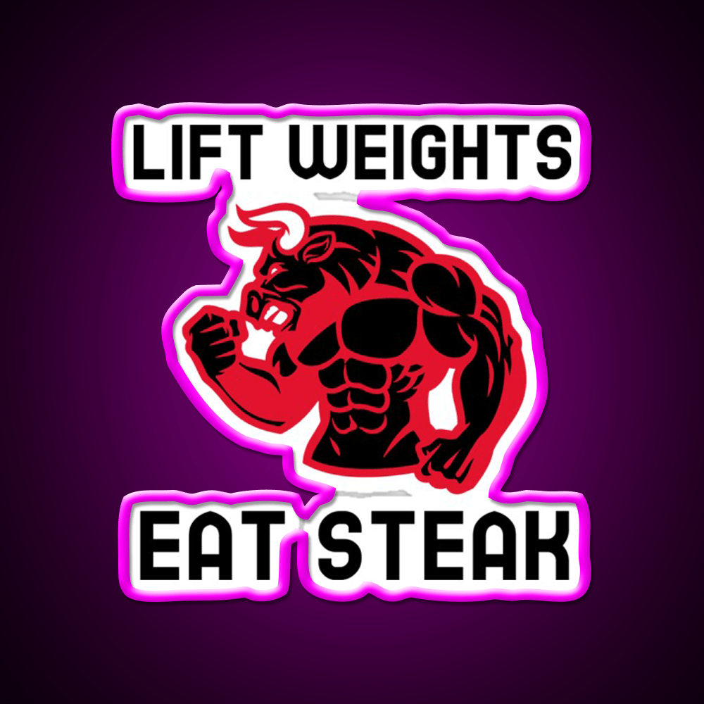 Eat Steak Gym Fitness Led Neon Sign Rgb Color - Shineneon