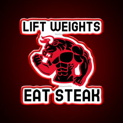 Eat Steak Gym Fitness Led Neon Sign Rgb Color - Shineneon