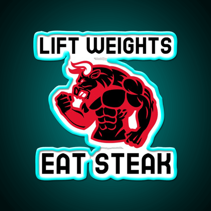 Eat Steak Gym Fitness Led Neon Sign Rgb Color - Shineneon