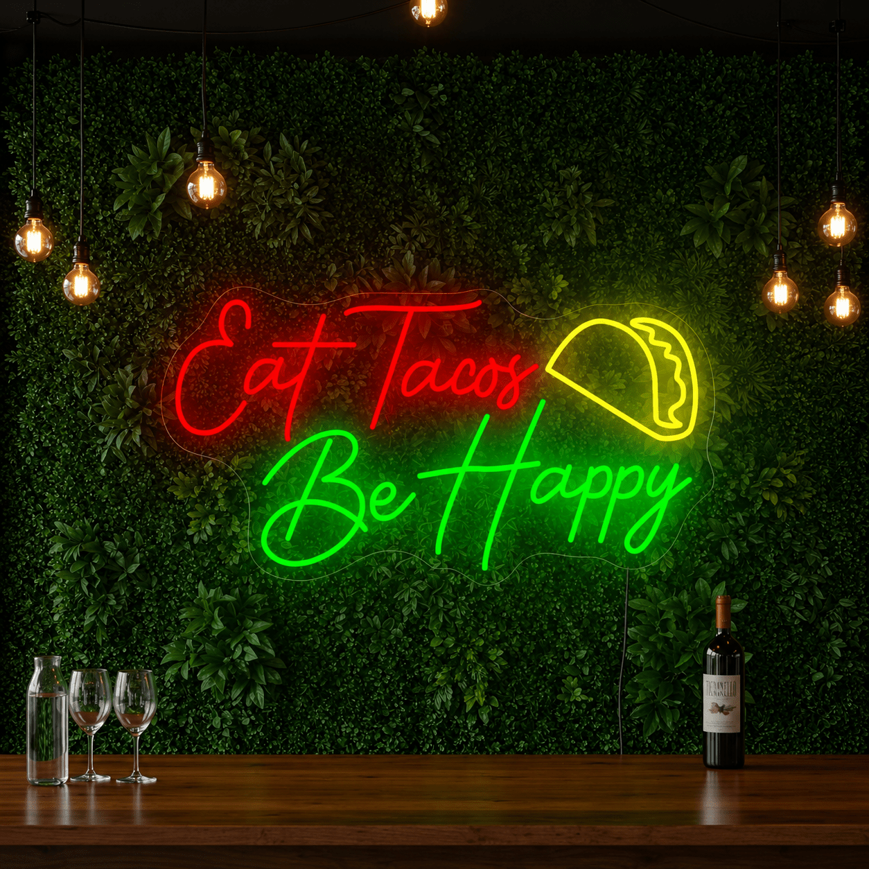 Eat Tacos Be Happy LED Neon Sign - Shineneon