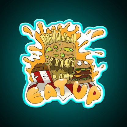 Eat Up Fast Food Led Neon Sign For Burger Place Rgb Color - Shineneon