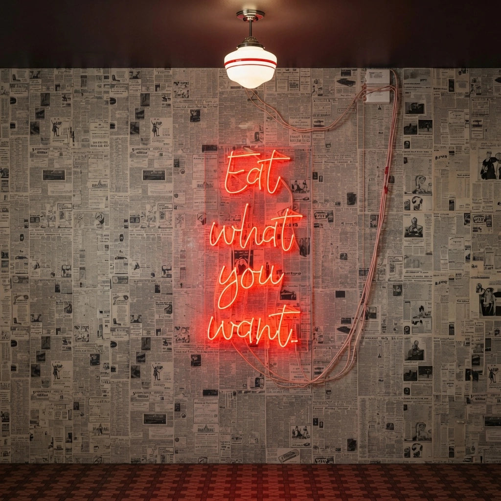 Eat What You Want LED Neon Sign - 01 Original Product Image