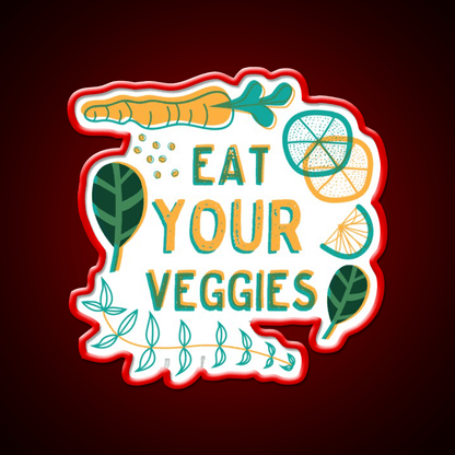 Eat Your Veggies Snack Food Led Neon Sign Rgb Color - Shineneon