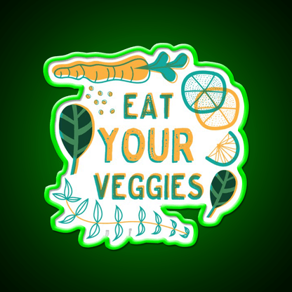 Eat Your Veggies Snack Food Led Neon Sign Rgb Color - Shineneon