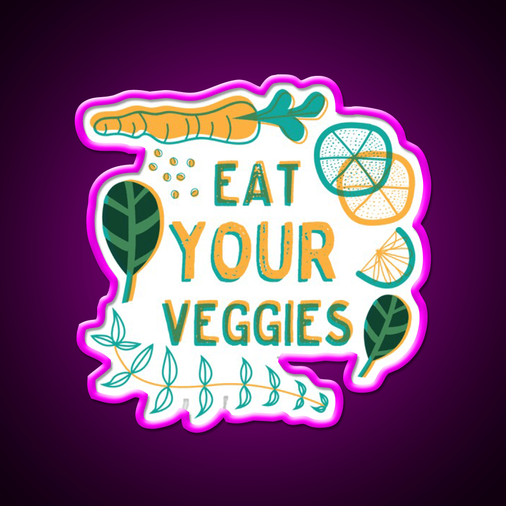 Eat Your Veggies Snack Food Led Neon Sign Rgb Color - Shineneon