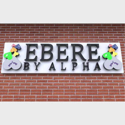 Ebere By Alpha With Logo 3D Backlit Channel Letters Led Light Sign - Shineneon